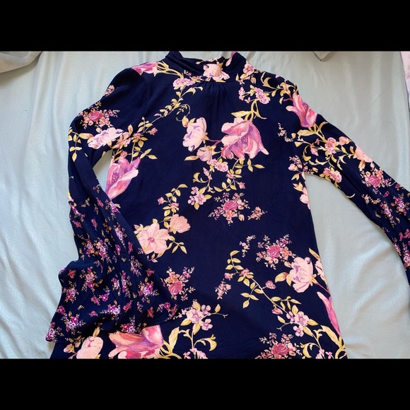 Free People tate floral print mock neck bell tunic - Picture 7 of 11